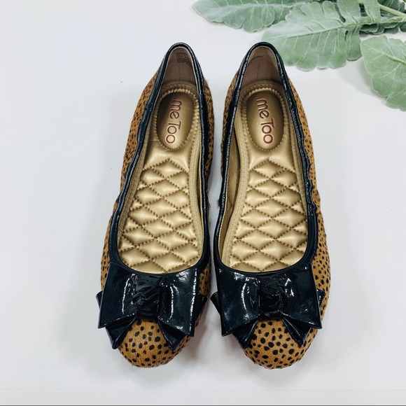 me too Shoes - Me Too | Kaci Animal Print Cow Hair Bow Flat